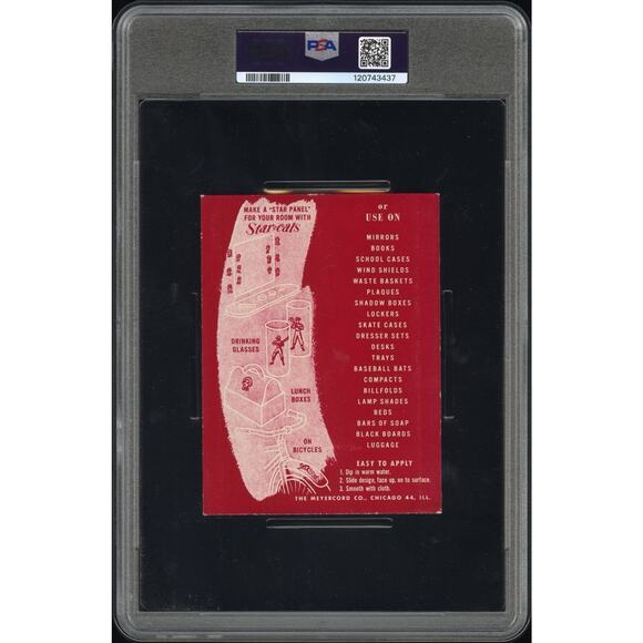 1952 Star Cal Decal Yogi Berra PSA New York Yankees Type 2 Ed Lopat 10 Graded - Picture 3 of 4